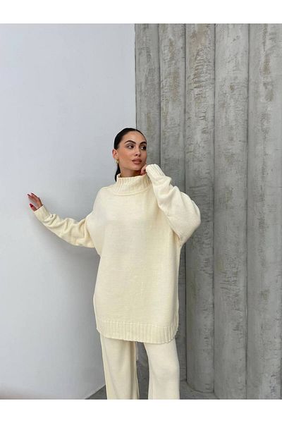 Bak'ap Premium Stand Collar Long Sweater and Trousers Set - Washable