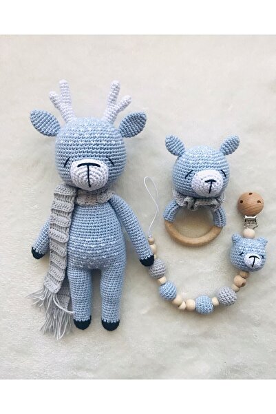 Damla Ria Geyik Set -Amigurumi Oyuncak - Organik Oyuncak