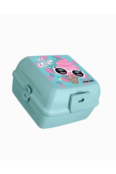 Gönül İşlerim LOCKING LID, 4 COMPARTMENTS FEEDING SET & LUNCH BOX WITH SPOON AND FORK