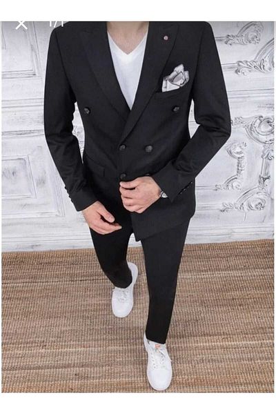 FRİYA Men's Double Breasted Suit - Relaxed Fit