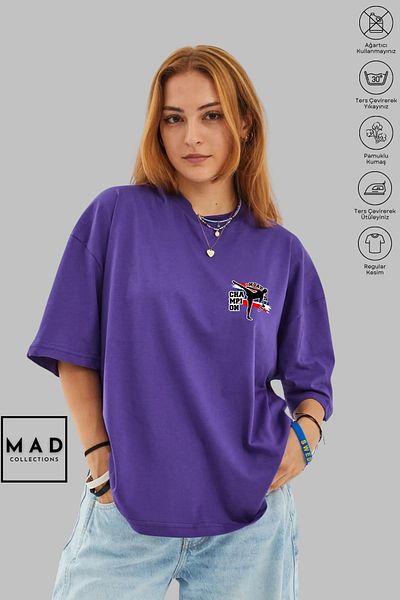 MAD COLLECTİON MAD COLLECTION Unisex Oversize Crew λαιμόκοψη βαμβακερό Muay Thai εμπριμέ κοντομάνικο μπλουζάκι