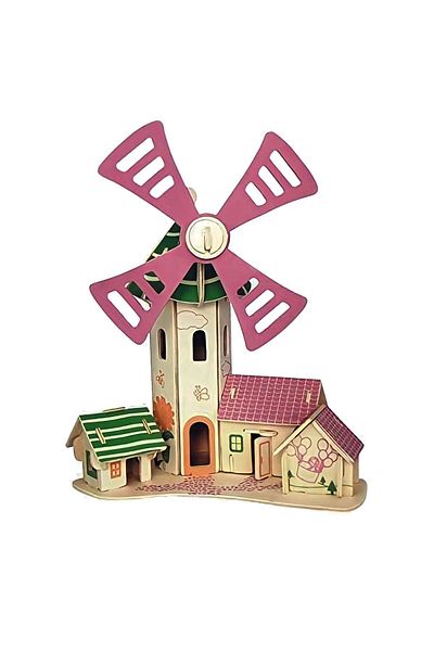 Forzacase 3D Wooden Mechanical Windmill 3D Puzzle Jigsaw Puzzle 54 Pieces - FC334