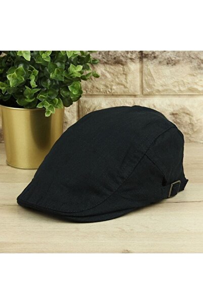 SYT Keten Erkek Kasket Yazlık Yanlardan Ayarlanabilir Tokalı Kasket