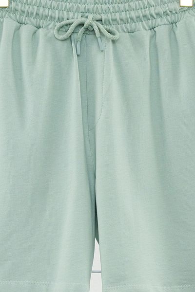 Trendyol Collection Μέντα κανονική/κανονική εφαρμογή Περισσότερη σταθερή ραφή αντίθεσης Λεπτομέρεια 100% βαμβακερό σορτς TMNSS24SR00043