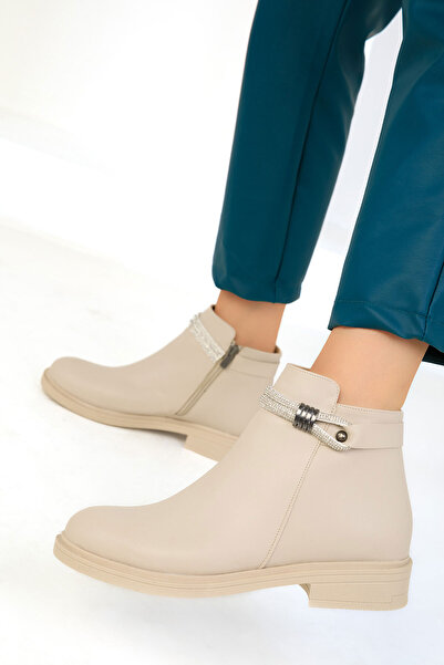 SOHO Μπεζ γυναικείες μπότες - 19551 Model Bootie