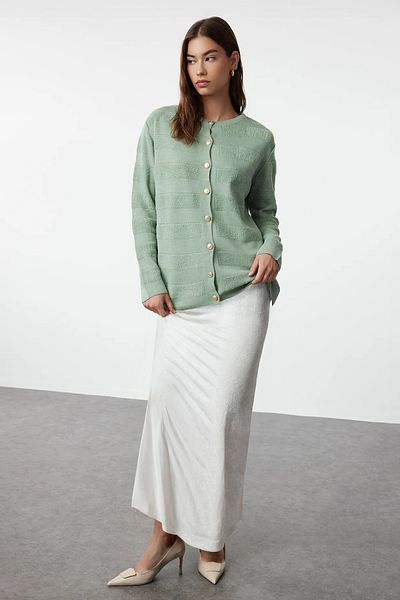 Trendyol Modest Πλεκτά Ζακέτα με πετσέτα μέντας - TCTAW25TH00014