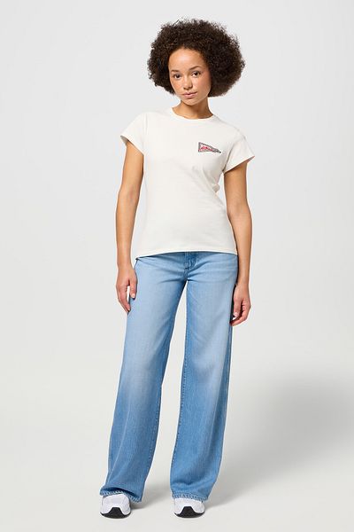 WRANGLER Vintage fehér SHRUNKEN BAND TEE