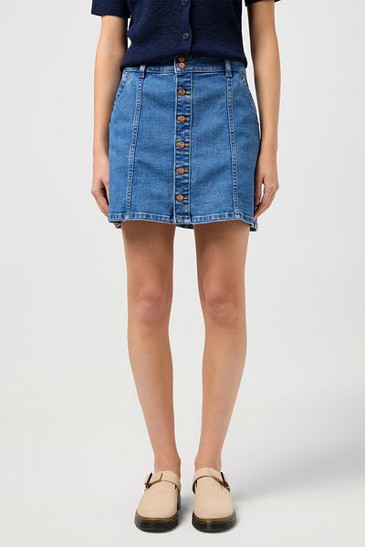 WRANGLER Mini džínová sukně - Mid Wash