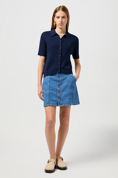 WRANGLER Mini džínová sukně - Mid Wash
