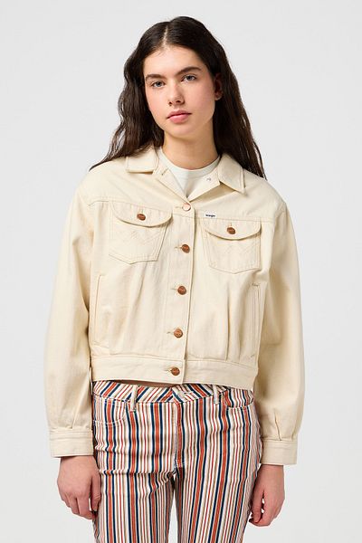 WRANGLER Bílá westernová bunda