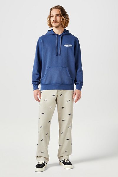 WRANGLER Marineblaues Kapuzen-Sweatshirt mit Grafikmuster