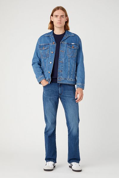 WRANGLER Τζιν πουλόβερ με λαιμόκοψη