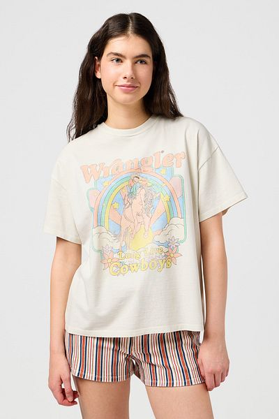 WRANGLER Vintage weißes Girlfriend-T-Shirt