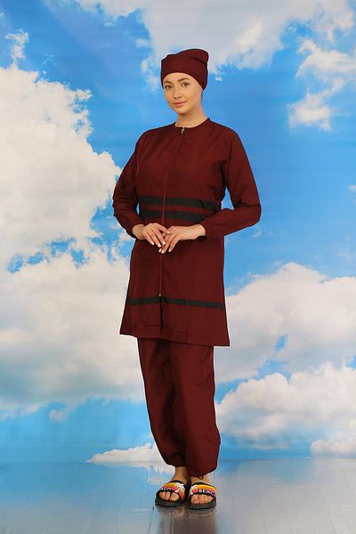 Akbeniz Γυναικείο ολόσωμο ολόσωμο μαγιό Claret Red 31061