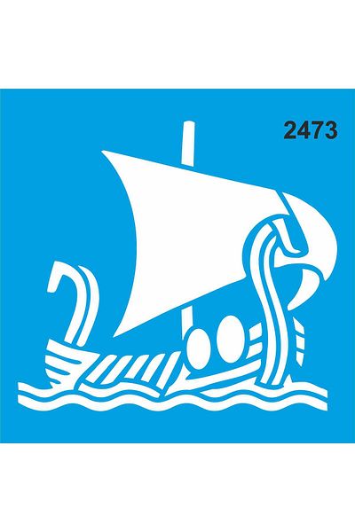 StencilSepeti Viking Ship - Stencil Painting Template 50X50