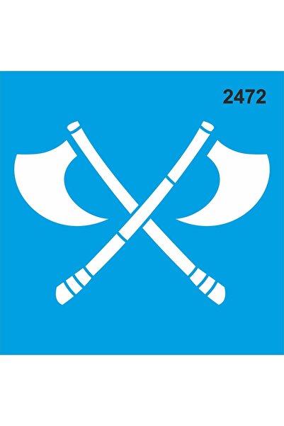 StencilSepeti Viking Axes - Stencil Painting Template 40X40
