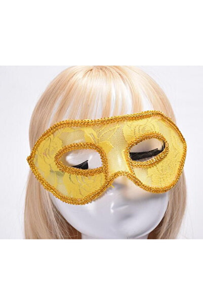 Go İthalat قناع حفلة موسيقية من الدانتيل الأصفر - البندقية (4130)