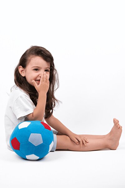 BCOVERART Peluş Oyuncak Top Sparka Peluş Taraftar Futbol Topu 20cm - Mavi