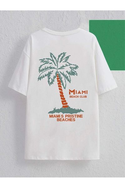 Pink Sky MIAMI PRINTED WOMEN'S AND MEN'S OVERSIZE T SHIRT