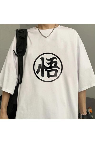 Pink Sky Dragon Ball Z Printed White Unisex Oversize T-shirt