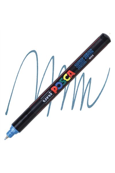 Uni 0.7mm Fine Metallic Blue Ball Posca Poster Marker - PC1MR