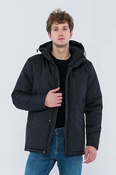 D1fference Herren Schwarz Gefüttert Outlet Kapuze Winddicht Dick Sport Mäntel & Mäntel & Parka