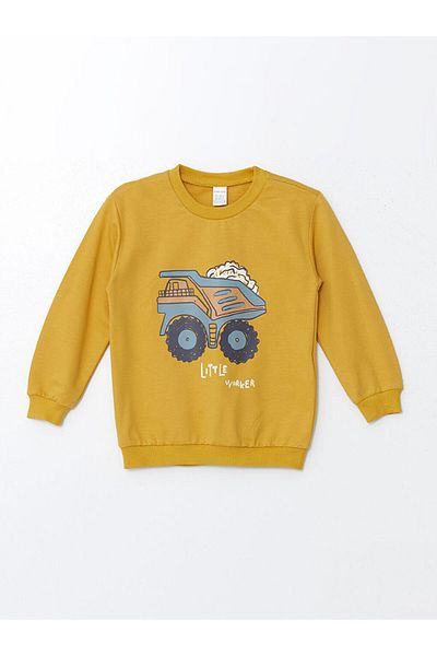LC Waikiki Lcw Crew Neck Long Sleeve Printed Baby Boy Sweatshirt Pack of 2