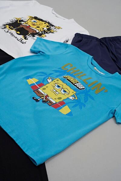 for you kids Set de 4 bucăți cu tricouri, pantaloni scurți, cu imprimeu SpongeBob