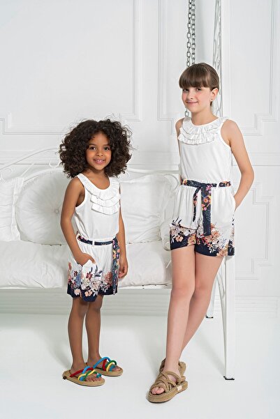 for you kids Тъмносини шорти с флорален мотив