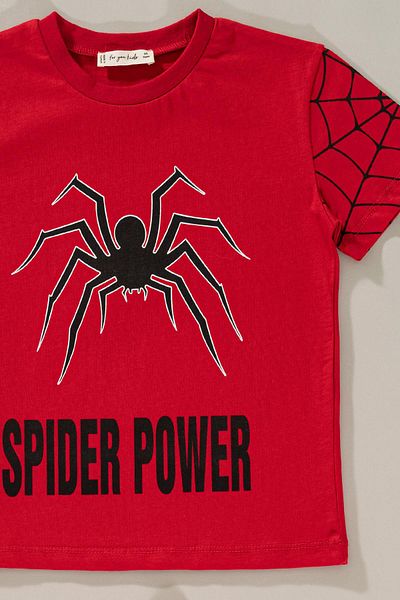for you kids Spider Power Red Set - Printed Top and Bottom Set