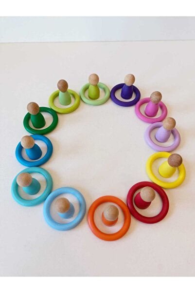 Moccotoys دمية بيج وخاتم 12 مجسم بشري ملون (WALDORF)