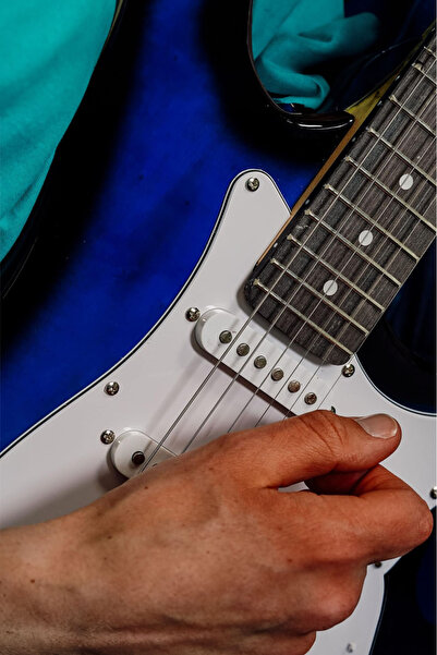 Midex Age-80bl Amfili Full Elektro Gitar Seti 4/4 Yetişkin 39 Inç Blue