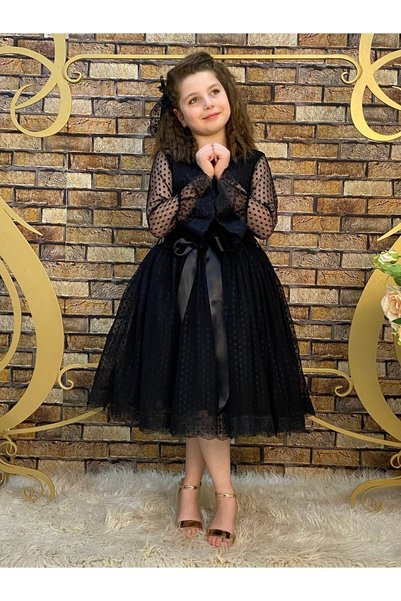 ABİYEKİDS Abiye Kids Prenses Model Siyah Çocuk Abiye Çocuk Elbisesi 23nisan Gösteri Elbisesi Aby4441