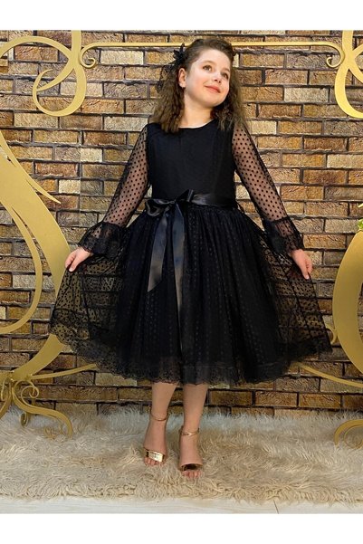 ABİYEKİDS Abiye Kids Prenses Model Siyah Çocuk Abiye Çocuk Elbisesi 23nisan Gösteri Elbisesi Aby4441