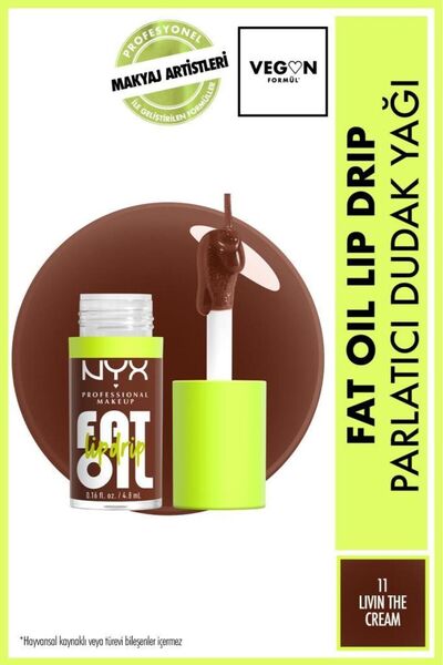 NYX Professional Makeup Fat Oil Lip Drip Parlatıcı Dudak Yağı - Livin' The Cream
