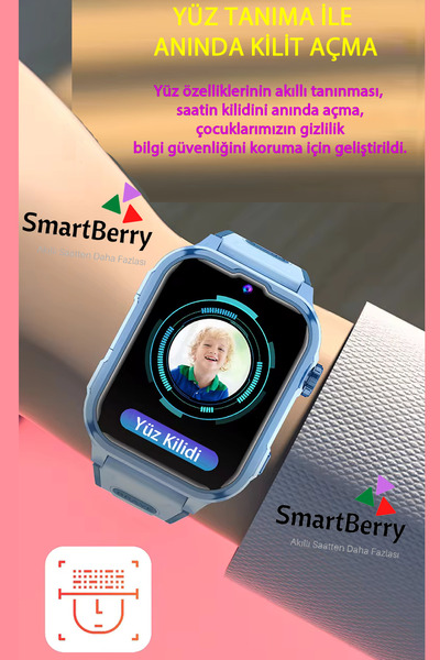 Smartberry Z51 Görüntülü Görüşme Gps Wıfı Net Konum Gizli Dinleme Akıllı Çocuk Takip Saati Sim Kartlı - Turuncu