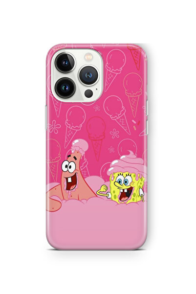 Space Star iPhone 13 Pro Uyumlu Patrick ve Süngerbob Tasarım Baskılı Şeffaf K...