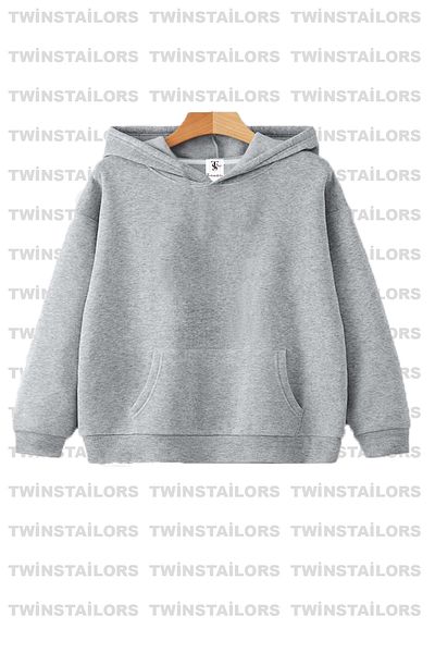 twins tailors Детски ученически суичър с качулка и качулка от 2 бр. Унисекс с полар отвътре