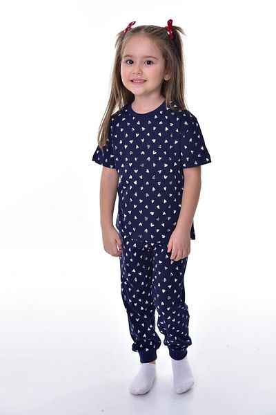 bunny hopp Set de pijamale pentru fete, 100% bumbac, din jerseu unic, din bumbac pieptănat, cu mânecă scurtă (3,4,5,6,7,8,9,10,11,12 ANI)