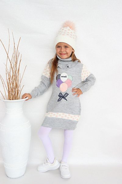 Sevimli Girl's Knitwear Sweater with Beret and Neck Collar - Set of 3