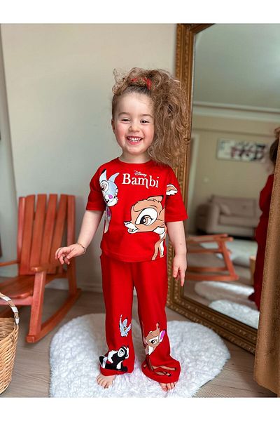 Butik BAMBI PRINTED GIRL'S DOUBLE SET