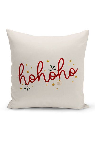 Bertille Home New Year Series - Double Sided Digital Printed 4-Piece Throw Pillow Cover Set (Christmas Christmas Cushion Cover)