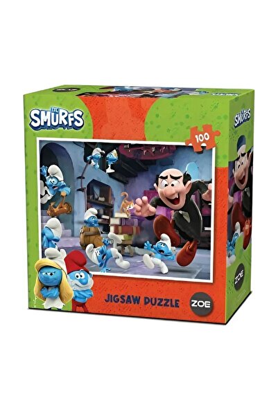 Zoe Şirinler Lisanslı Puzzle Mavi 100 Parça Smurfs Yapboz