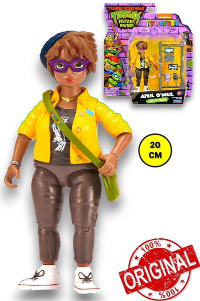 TOYFEST تماثيل السلاحف النينجا مع ملحقات TMNT - صديق الفراشات أوبريل أونيل - 20 سم