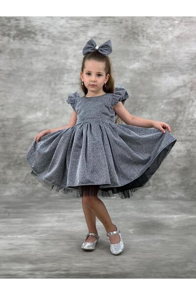 defada Βραδινό φόρεμα με αστραφτερή αγκράφα για κορίτσι