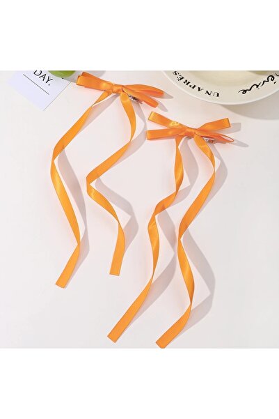 LO ADORO 2 штуки тонких атласних шпильок з бантиком - шпильки-кліпси