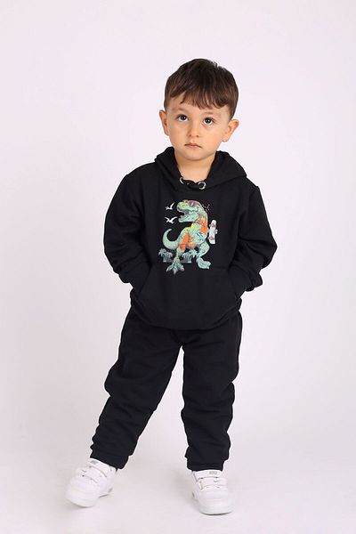 cm buseyiz Boys' Tracksuit Set - 2-Piece Mixed Print, Hooded and Kangaroo Pocket