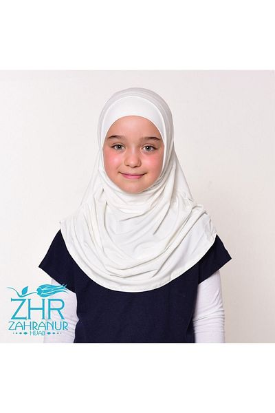 ZAHRANUR HİJAB Şal/Eşarfă practică dintr-o singură bucată pentru copil de 6-11 ani