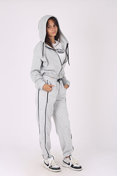 armicem Kapucnis Crop dzseki és Piping tréningruha szett - 2 részes cipzáras