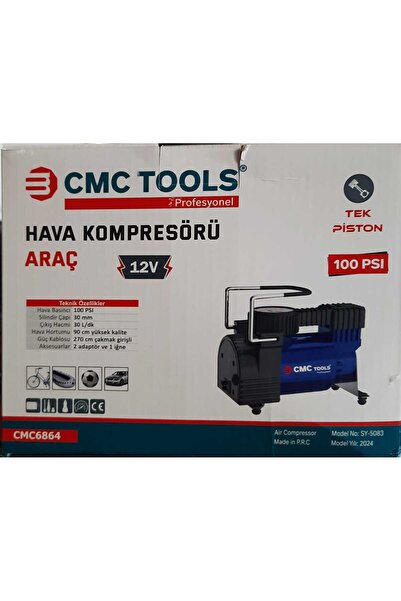 CMC Tools Cmc Hava Kompresörü Tek Piston Çakmaklık Girişli CMC6864